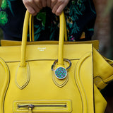 fiji swarovski luxe link purse hook and yellow bag