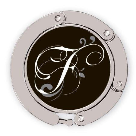 Flourished F initial new for luxe link purse hook
