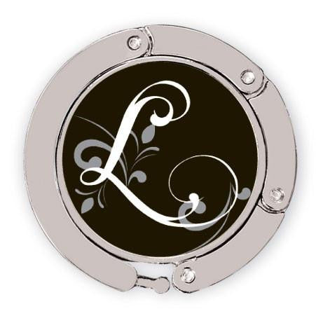 Flourished L initial for luxe link purse hook