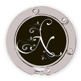 Flourished N initial for luxe link purse hook