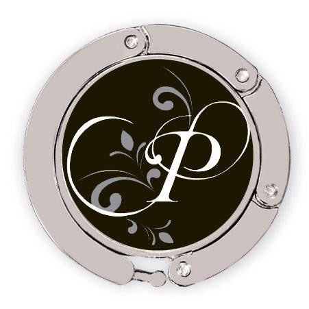 Flourished P initial for luxe link purse hook