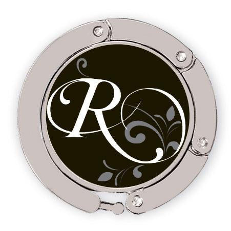 Flourished R initial for luxe link purse hook